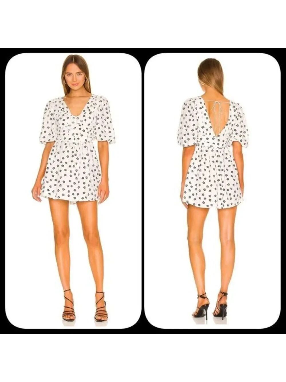 FOR Love & Lemons Connie Mini Dress in Ivory